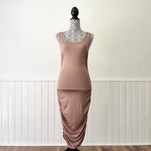 SBETRO Dusty Pink Sleeveless Ruched Bodycon Dress Size S